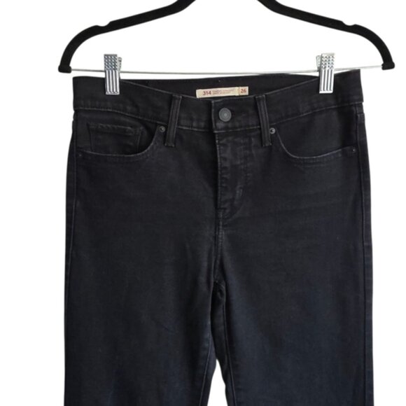 Levi's 314 Shaping Straight Leg Black Jeans Size 26 - Picture 4 of 16